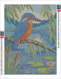 Thumbnail for Diamond painting adhesive canvas preview - Kingfisher Pond