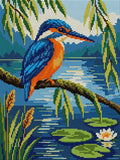 Thumbnail for Kingfisher Pond, 30x40 cm diamond painting – full design preview without the close-up inset
