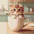 Thumbnail for Diamond pattern - Kitten in a Cup