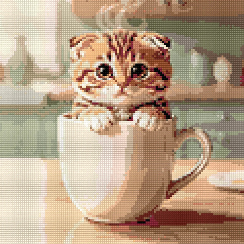 Diamond pattern - Kitten in a Cup