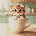 Thumbnail for Diamond pattern - Kitten in a Cup