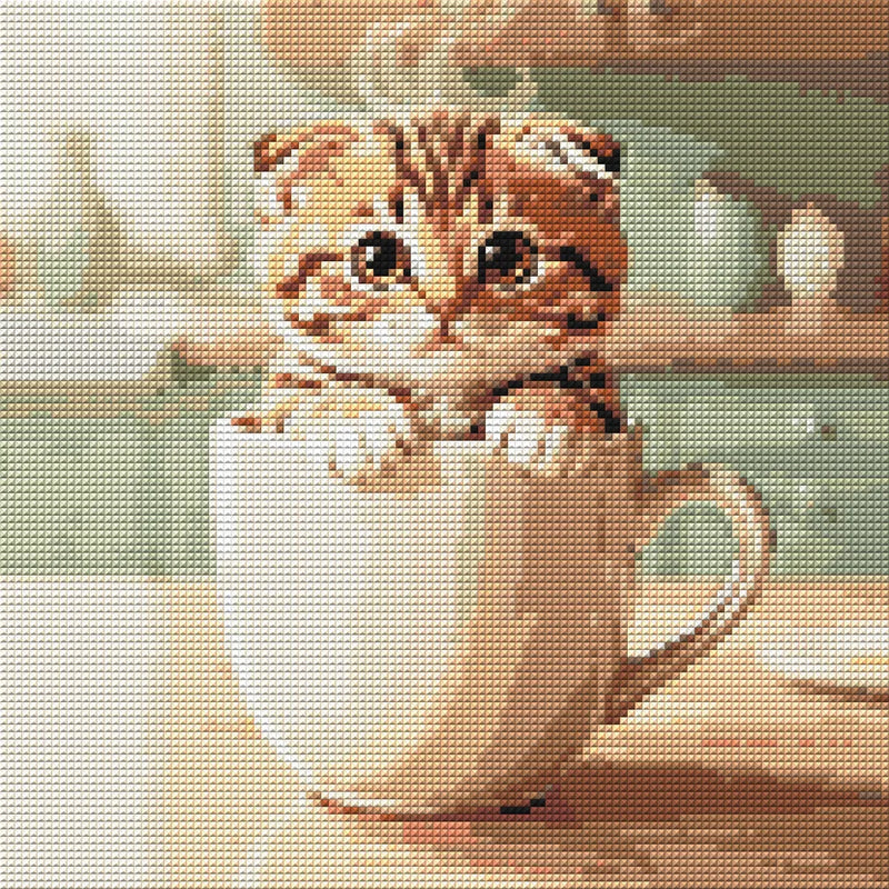 Diamond pattern - Kitten in a Cup