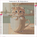 Thumbnail for Kitten in a Cup diamond painting adhesive canvas 30x30cm