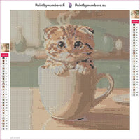 Thumbnail for Kitten in a Cup diamond painting adhesive canvas 30x30cm