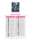 Thumbnail for Kitten in Flowers diamond painting color chart – 41 DMC colors