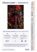 Thumbnail for Paint color chart and instructions - Knight of the Crimson Moon 40x60cm