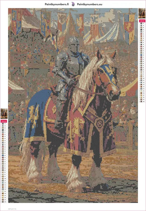 Knight on Horse diamond painting adhesive canvas 40x60cm