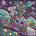 Thumbnail for Koala Moon Gardener, 50x50 cm diamond painting – finished design preview with a close-up of round drills