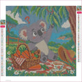 Thumbnail for Diamond painting adhesive canvas preview - Koala with the Wrong Picnic