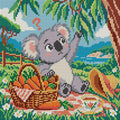 Thumbnail for Koala with the Wrong Picnic, 30x30 cm diamond painting – full design preview without the close-up inset