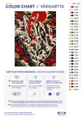 Thumbnail for Paint color chart and instructions - Koi Climbing the Falls 30x40cm