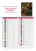 Thumbnail for DMC color chart for Lady Reading by Fireplace diamond painting - 35 colors