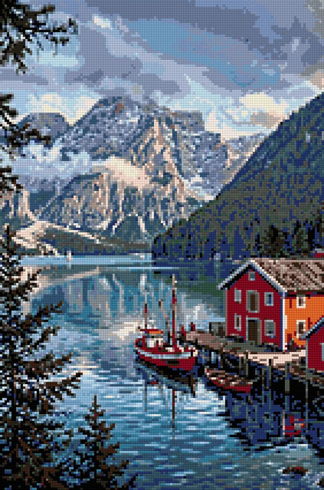 Diamond Pattern - Lake Boathouse