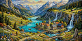Thumbnail for Diamond painting pattern chart - Lakeside Picnic