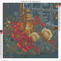 Thumbnail for Diamond painting adhesive canvas preview - Lantern and Flowers