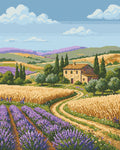 Thumbnail for Lavender and Wheat Fields, 40x50 cm diamond painting – finished design preview