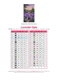 Thumbnail for Lavender Gate diamond painting color chart – 33 DMC colors
