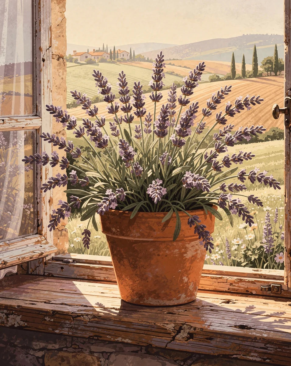 Diamond painting Lavender in Window