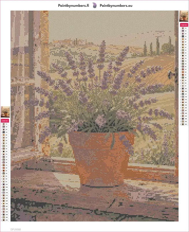 Lavender in Window diamond painting adhesive canvas 40x50cm