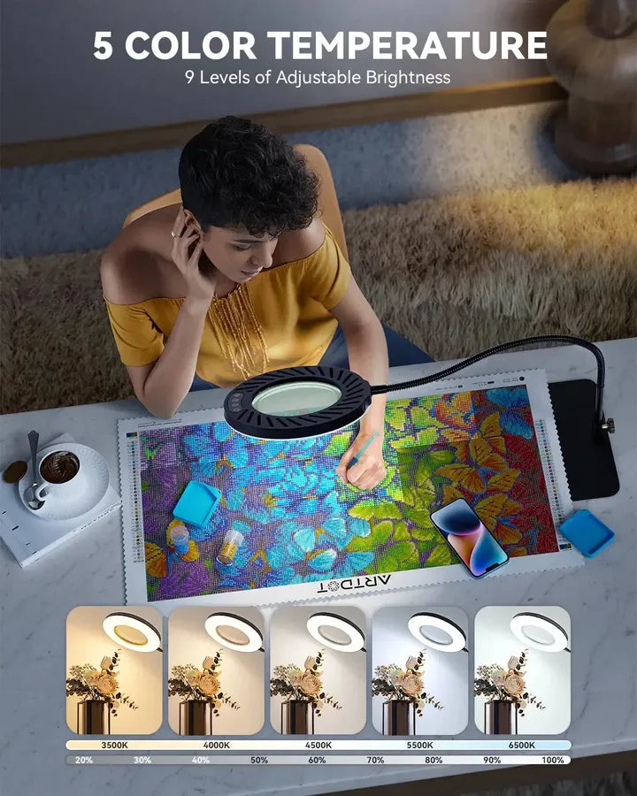 LED Magnifying Lamp 10x for Crafts