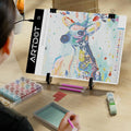 Thumbnail for Diamond painting on a light table with an ergonomic adjustable stand.