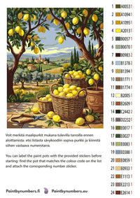 Thumbnail for Color chart and instructions - Lemon Baskets in Countryside 40x50cm