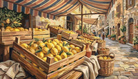 Thumbnail for Lemons at the market, wooden crates and stone buildings Paint By Numbers