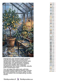 Thumbnail for Color chart and instructions - Lemon Tree in Greenhouse 40x70cm