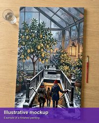 Thumbnail for Illustration of the completed paint by numbers - Lemon Tree in Greenhouse 40x70cm