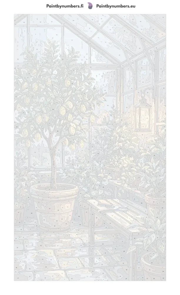 Numbered canvas - Lemon Tree in Greenhouse 40x70cm