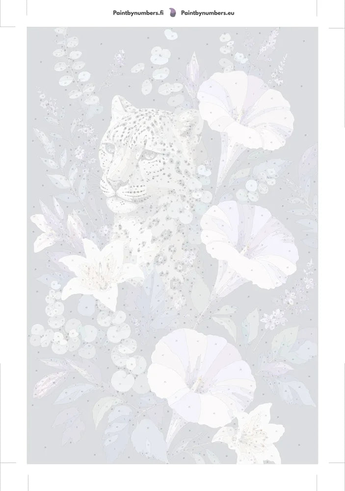 Paint by numbers numbered canvas - Leopard and Purple Flowers 40x60cm