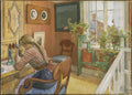 Miniatyrbild: Förlaga till diamond painting: Brevskrivning, Larsson