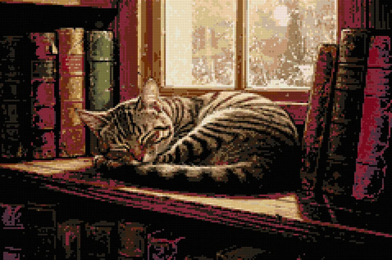 Diamond Pattern - Library Cat