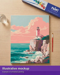 Thumbnail for Finished paint by numbers mockup - Lighthouse Serenity 40x50cm