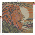 Thumbnail for Diamond painting adhesive canvas preview - Lion Profile in Copper Leaves