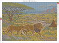 Thumbnail for Diamond painting adhesive canvas preview - Lions across the Acacia Plain