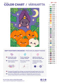 Thumbnail for Paint color chart and instructions - Little Bat in the Pumpkin Patch 30x40cm