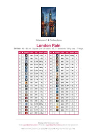 Thumbnail for London Rain diamond painting color chart – 39 DMC colors