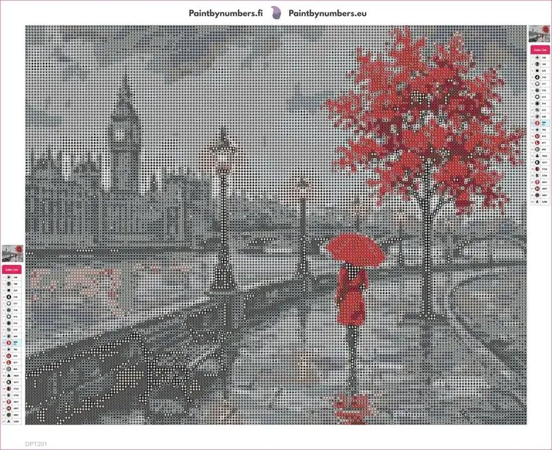 London Walk diamond painting adhesive canvas 50x40cm