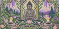 Thumbnail for Lotus Basin Stillness, 40x20 cm diamond painting – full design preview without the close-up inset