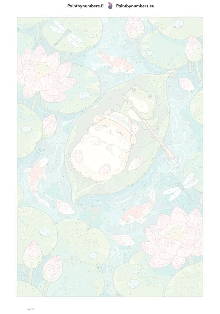 Paint by numbers numbered canvas - Lotus Pond Nap 40x60cm