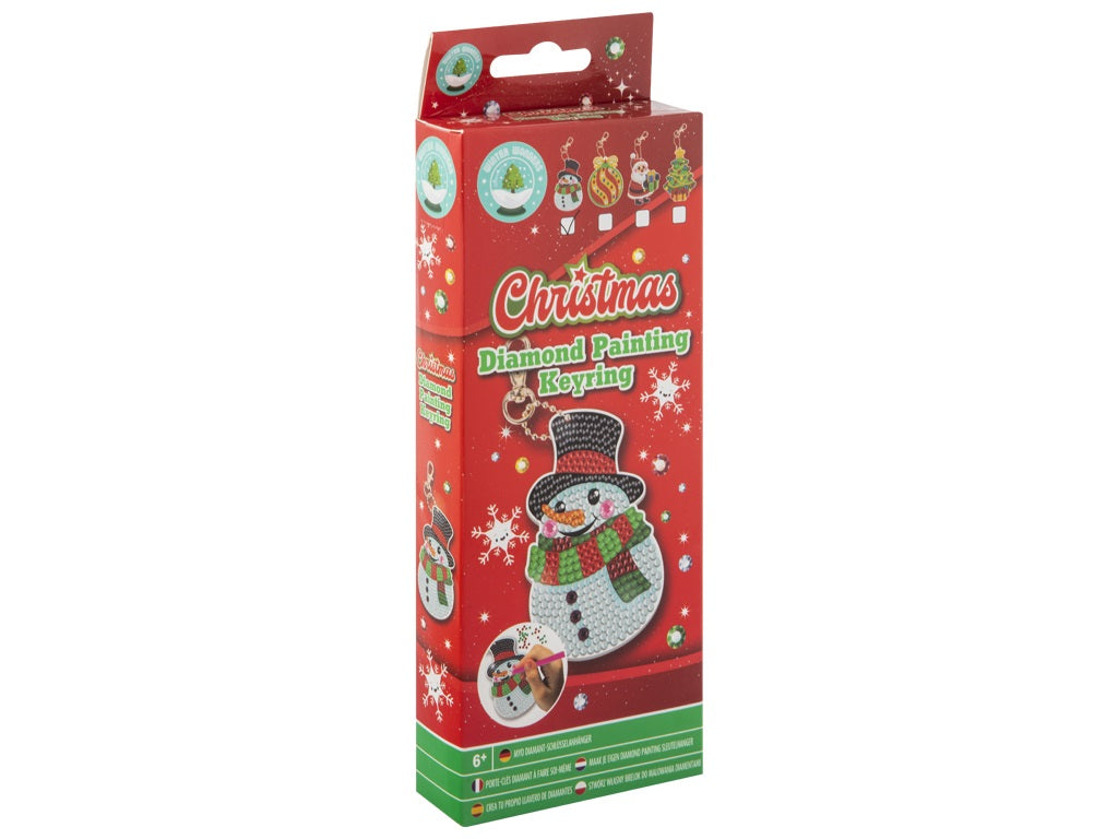 Diamond painting keychain snowman 