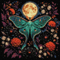 Thumbnail for Diamond painting pattern chart - Luna Moth Full Moon