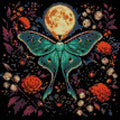 Thumbnail for Diamond painting pattern chart - Luna Moth Full Moon