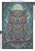 Thumbnail for Lunar Owl diamond painting adhesive canvas 40x60cm