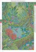 Thumbnail for Diamond painting adhesive canvas preview - Lush Jungle Pond Wildlife