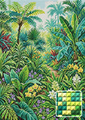 Thumbnail for Lush Tropical Jungle Path, 50x70 cm diamond painting – finished design preview with a close-up of square drills