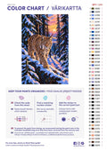 Thumbnail for Paint color chart and instructions - Lynx in the Snow Forest 40x60cm