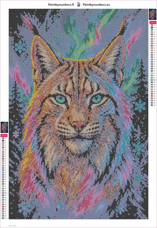 Diamond painting adhesive canvas preview - Lynx Starlight