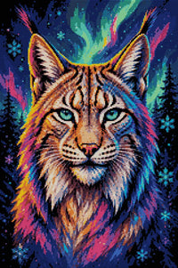 Thumbnail for Diamond painting pattern chart - Lynx Starlight